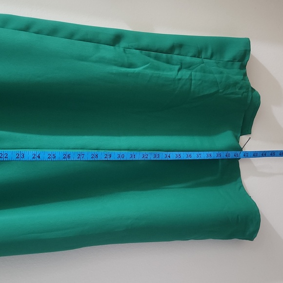 Forever 21 Green ruched Vneck High Split Dress Size S - Picture 14 of 16